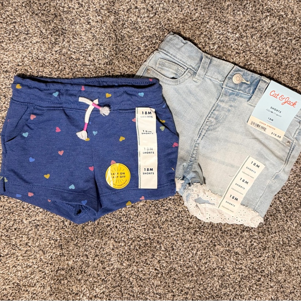 NEW Cat & Jack 18m Girl Short Bundle